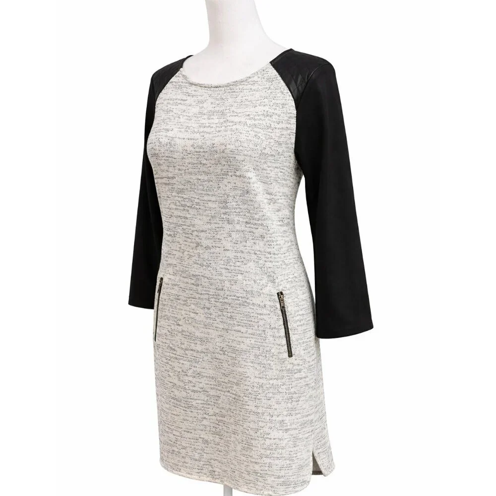 Sanctuary Sweater Dress Faux Leather Sleeves | Women’s Small - Picture 4 of 6